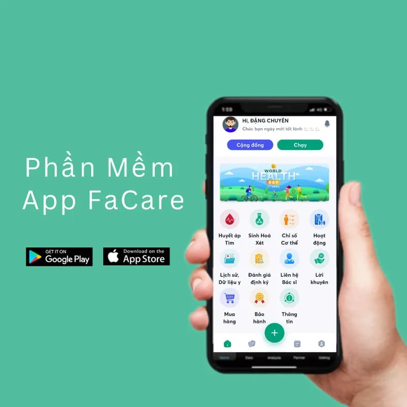 FACARE AIOT Ứng dụng chăm sóc sức khỏe cá nhân toàn diện